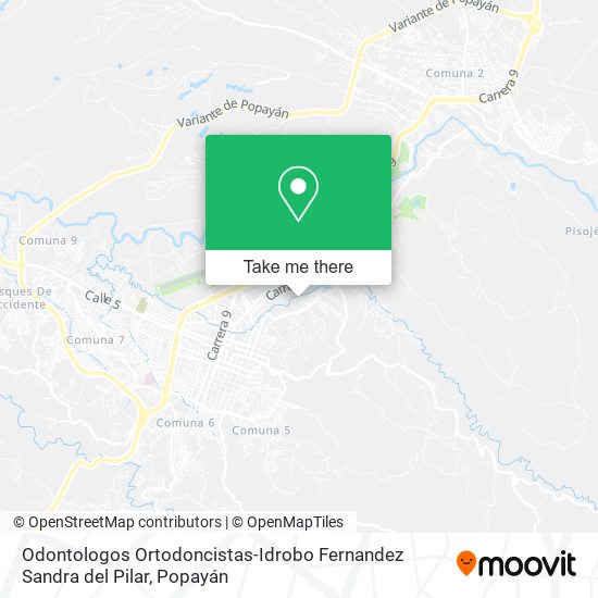 Mapa de Odontologos Ortodoncistas-Idrobo Fernandez Sandra del Pilar