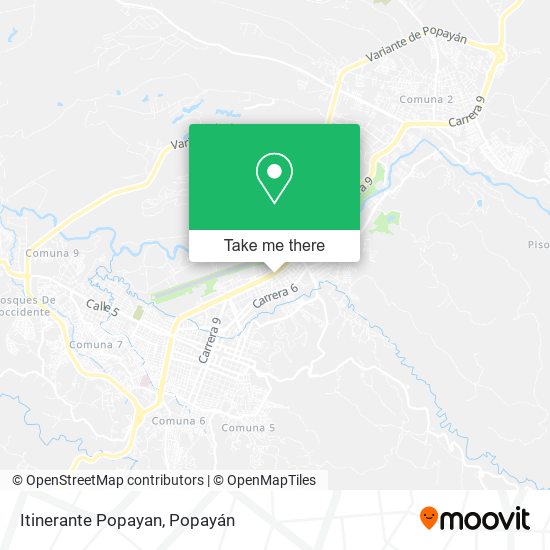 Mapa de Itinerante Popayan