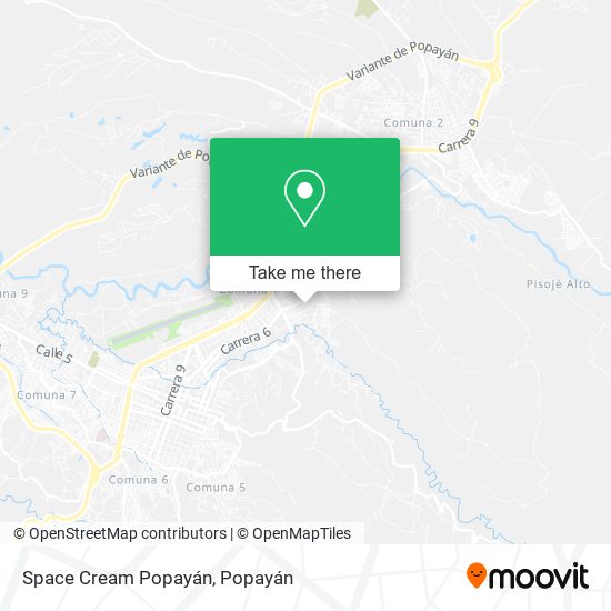 Mapa de Space Cream Popayán