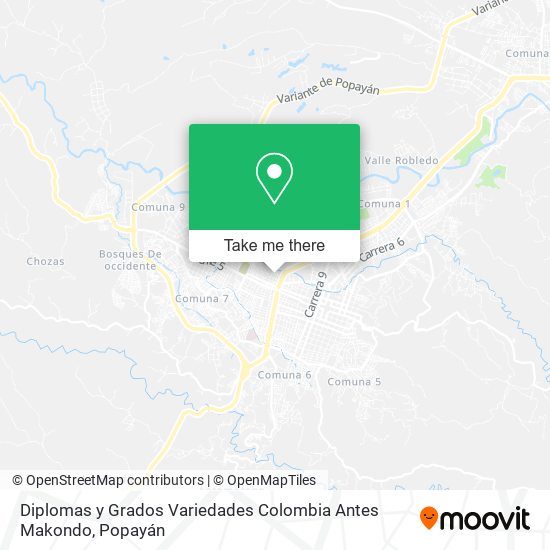 Diplomas y Grados Variedades Colombia Antes Makondo map