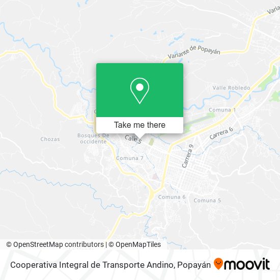 Mapa de Cooperativa Integral de Transporte Andino