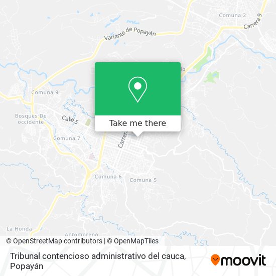 Tribunal contencioso administrativo del cauca map