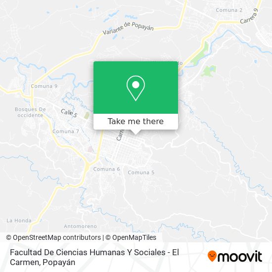 Facultad De Ciencias Humanas Y Sociales - El Carmen map