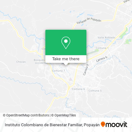 Mapa de Instituto Colombiano de Bienestar Familiar