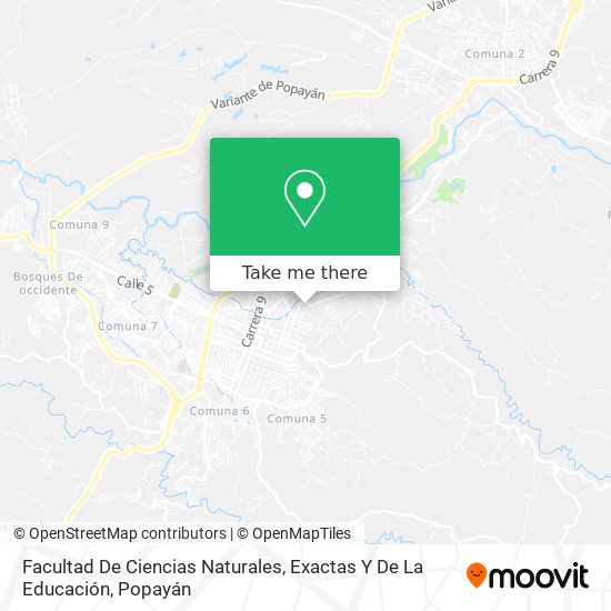 Facultad De Ciencias Naturales, Exactas Y De La Educación map