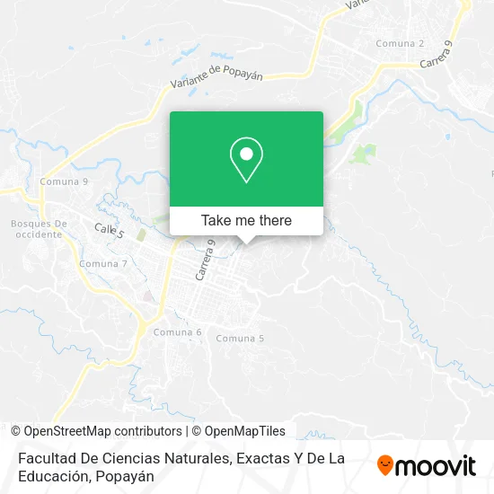 Mapa de Facultad De Ciencias Naturales, Exactas Y De La Educación