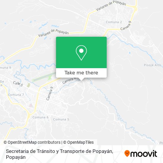 Mapa de Secretaria de Tránsito y Transporte de Popayán