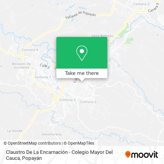 Claustro De La Encarnación - Colegio Mayor Del Cauca map