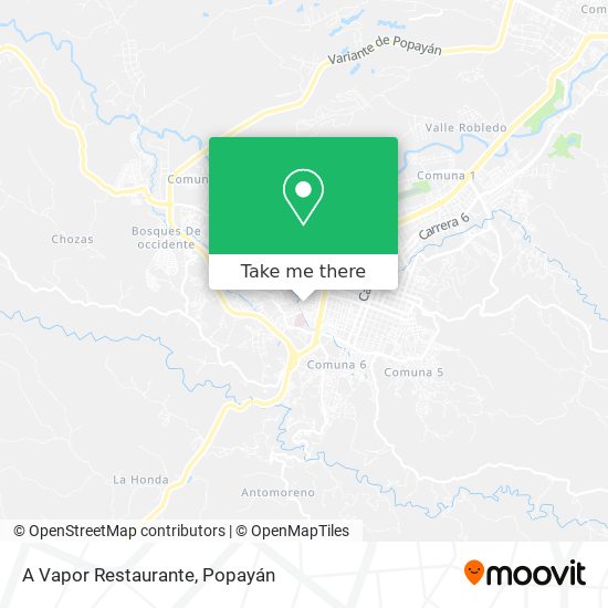 A Vapor Restaurante map