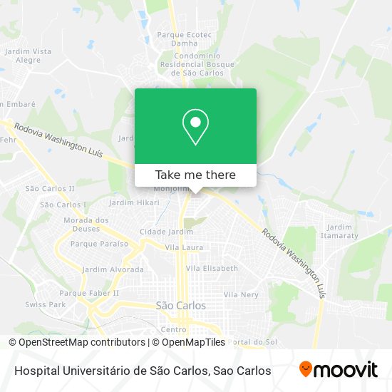 Mapa Hospital Universitário de São Carlos
