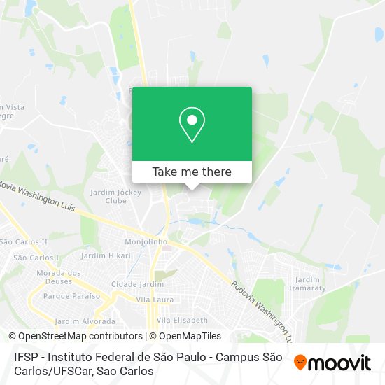 Mapa IFSP - Instituto Federal de São Paulo - Campus São Carlos / UFSCar