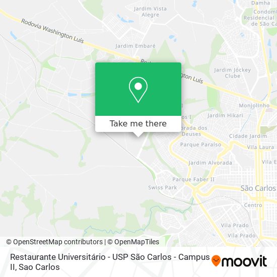 Mapa Restaurante Universitário - USP São Carlos - Campus II