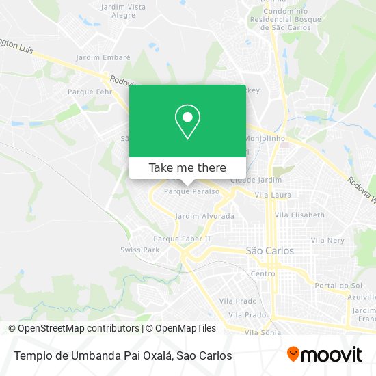 Mapa Templo de Umbanda Pai Oxalá