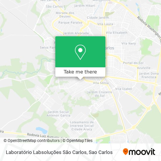 Mapa Laboratório Labsoluções São Carlos