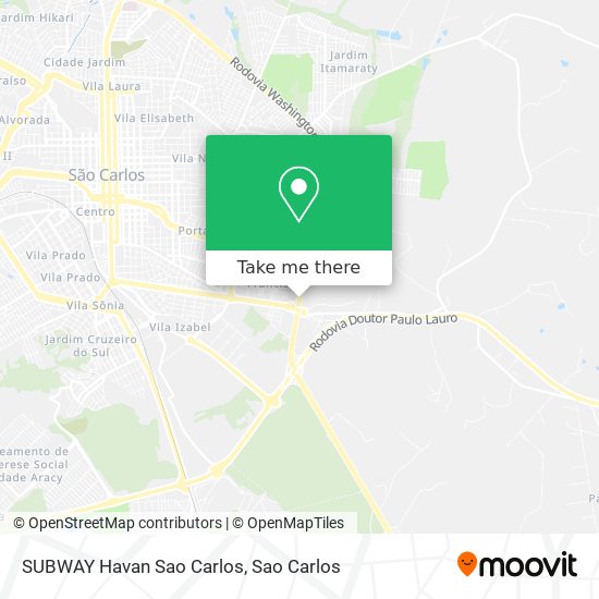 SUBWAY Havan Sao Carlos map