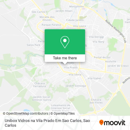 Mapa Unibox Vidros na Vila Prado Em Sao Carlos