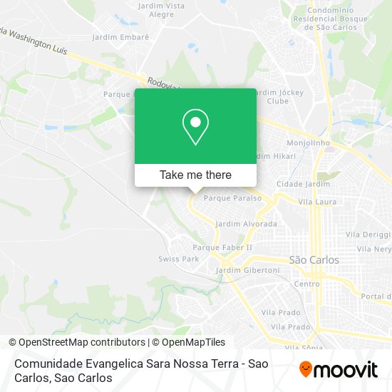 Comunidade Evangelica Sara Nossa Terra - Sao Carlos map