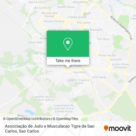 Mapa Associação de Judo e Musculacao Tigre de Sao Carlos