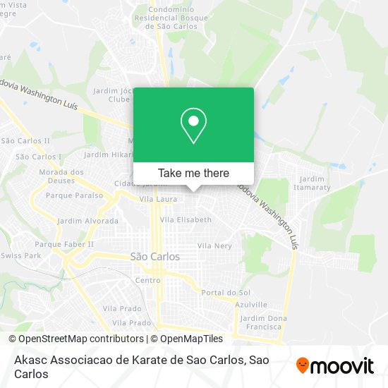 Mapa Akasc Associacao de Karate de Sao Carlos