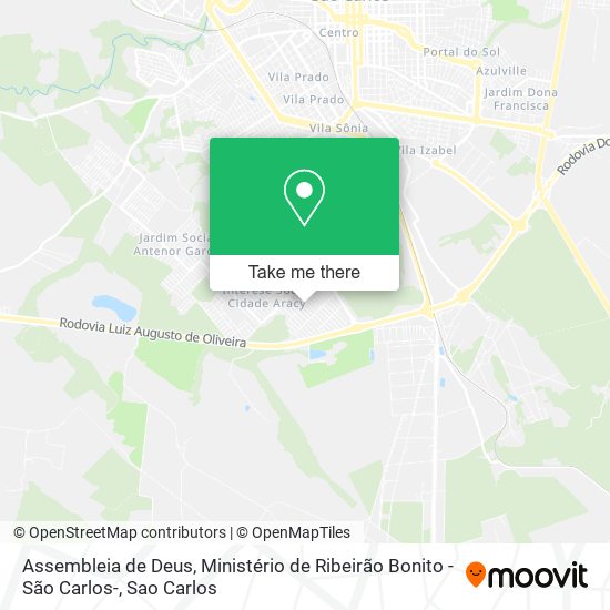 Assembleia de Deus, Ministério de Ribeirão Bonito -São Carlos- map