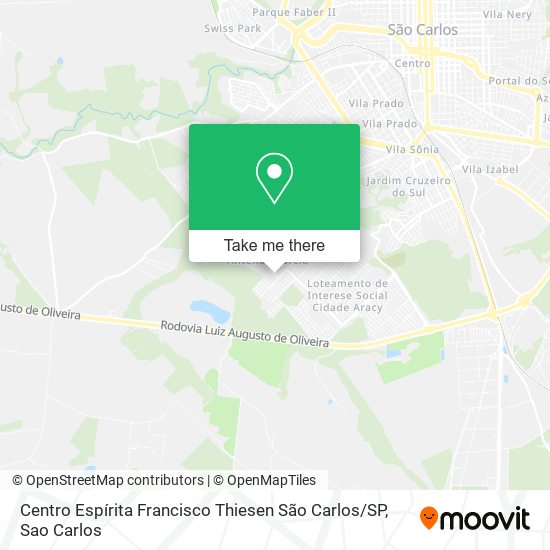 Mapa Centro Espírita Francisco Thiesen São Carlos / SP