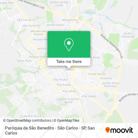 Mapa Paróquia de São Benedito - São Carlos - SP