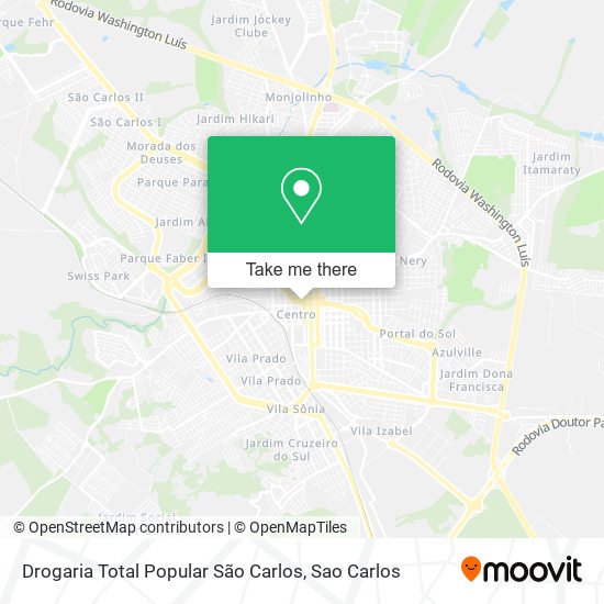 Drogaria Total Popular São Carlos map