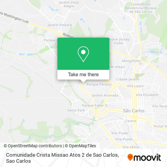 Mapa Comunidade Crista Missao Atos 2 de Sao Carlos