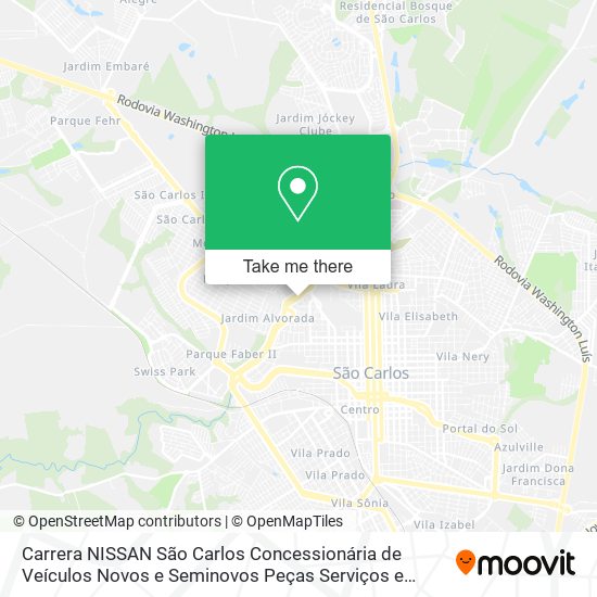 Carrera NISSAN São Carlos Concessionária de Veículos Novos e Seminovos Peças Serviços e Acessórios map