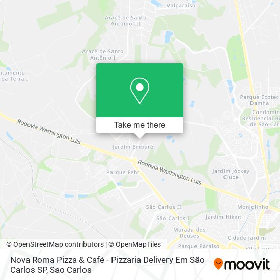 Mapa Nova Roma Pizza & Café - Pizzaria Delivery Em São Carlos SP