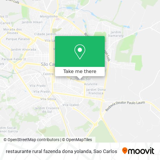 Mapa restaurante rural fazenda dona yolanda