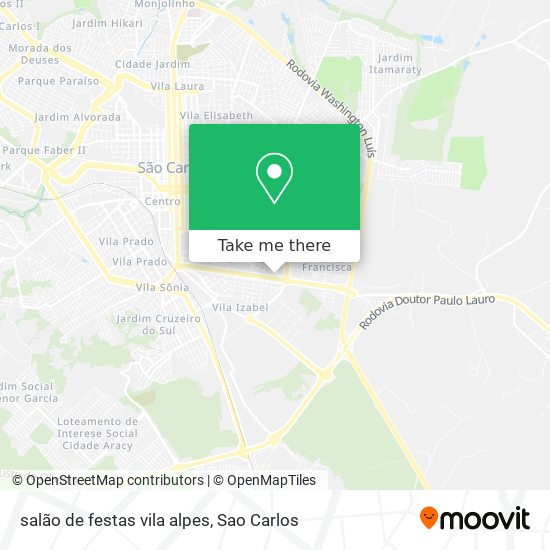 salão de festas vila alpes map