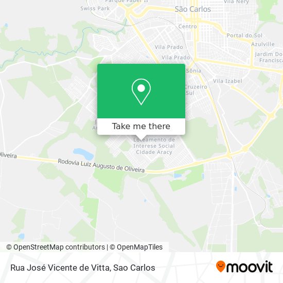Rua José Vicente de Vitta map