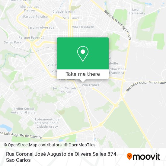 Mapa Rua Coronel José Augusto de Oliveira Salles 874