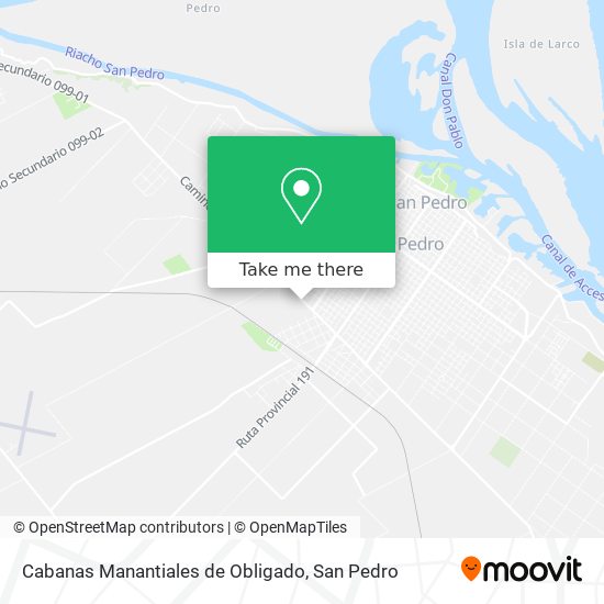 Cabanas Manantiales de Obligado map