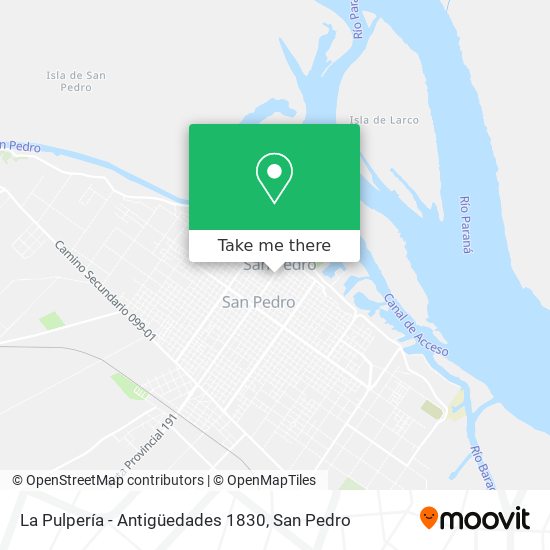 La Pulpería - Antigüedades 1830 map