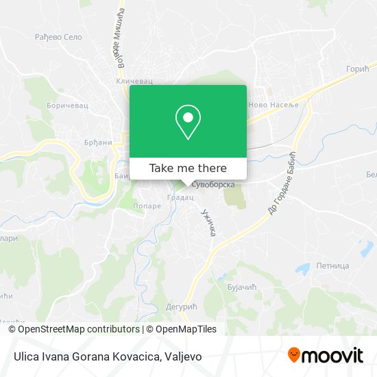 Ulica Ivana Gorana Kovacica map