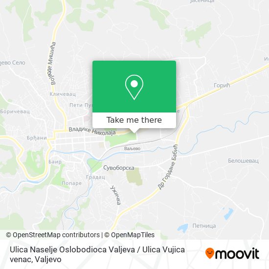 Ulica Naselje Oslobodioca Valjeva / Ulica Vujica venac map