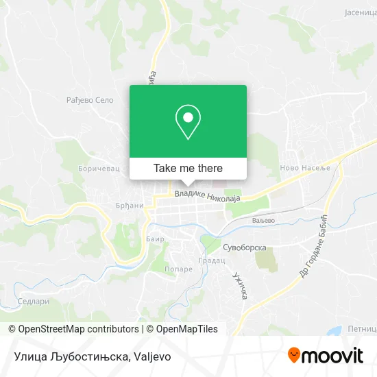 Улица Љубостињска map