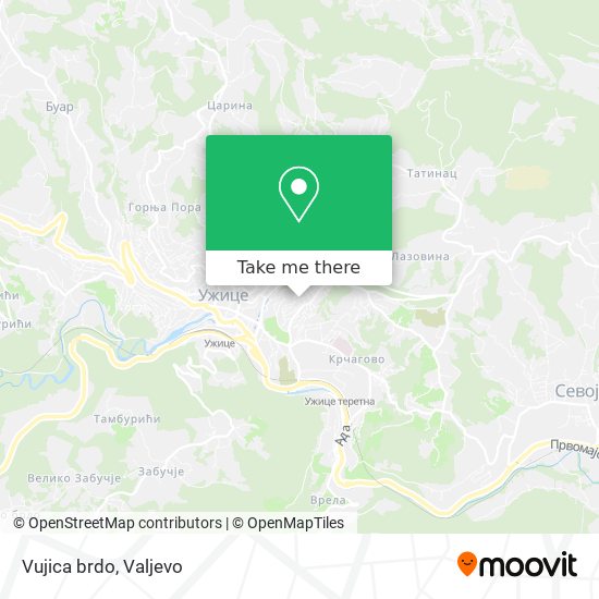 Vujica brdo map