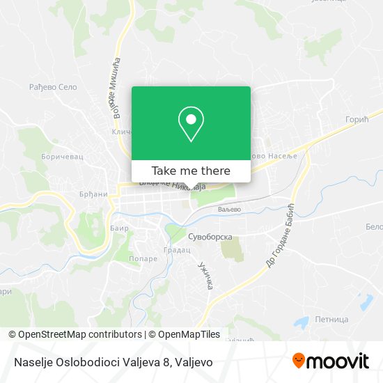 Naselje Oslobodioci Valjeva 8 map