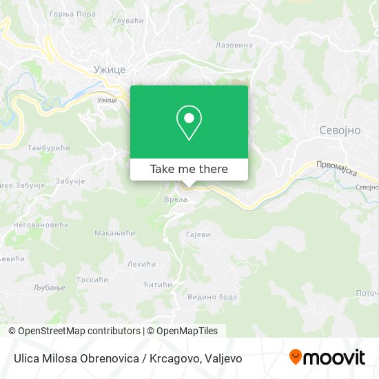 Ulica Milosa Obrenovica / Krcagovo map