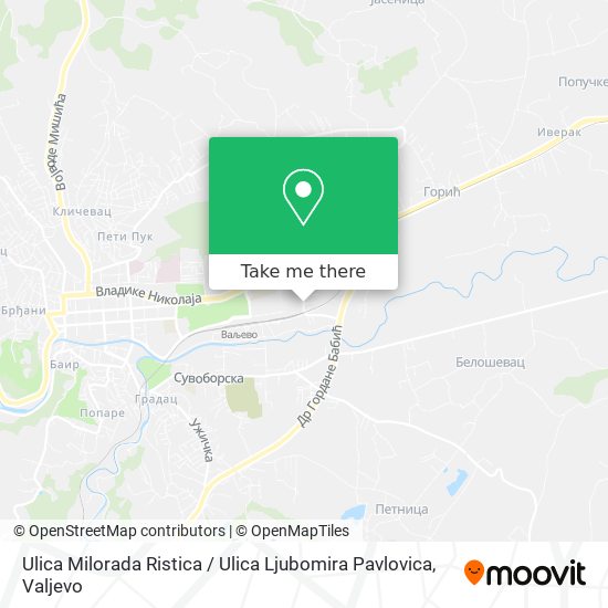 Ulica Milorada Ristica / Ulica Ljubomira Pavlovica map