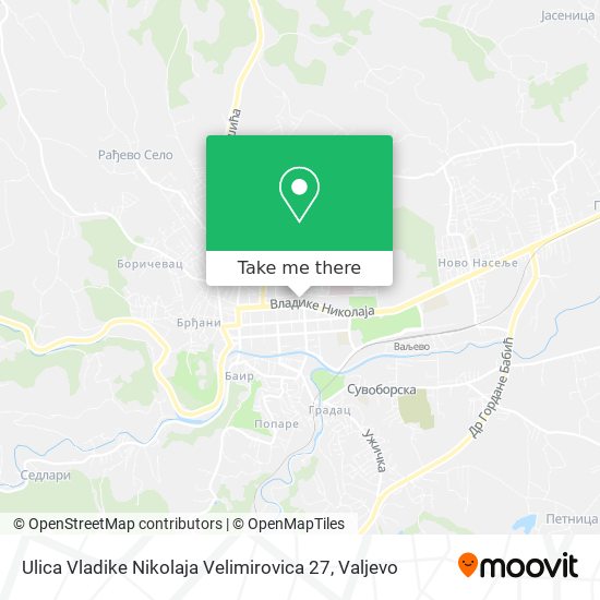 Ulica Vladike Nikolaja Velimirovica 27 map