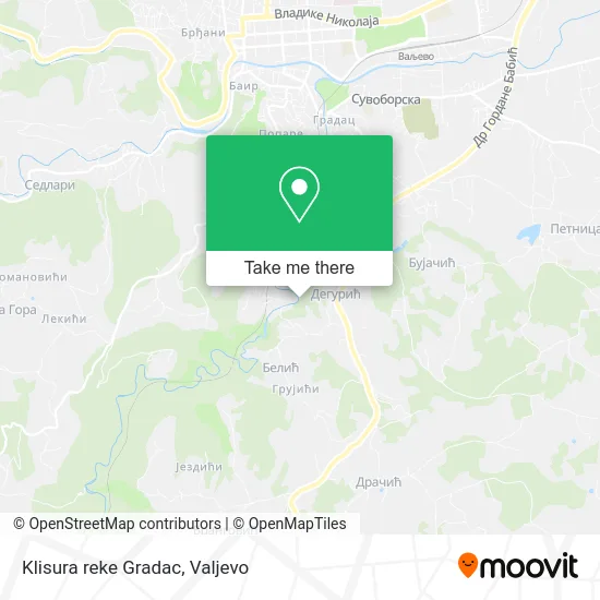 Klisura reke Gradac map