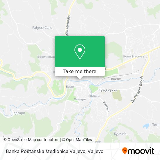 Banka Poštanska štedionica Valjevo map