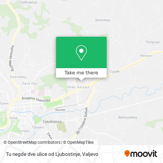 Tu negde dve ulice od Ljubostinje map