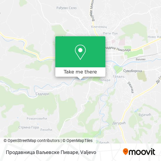 Продавница Ваљевске Пиваре map