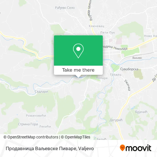 Продавница Ваљевске Пиваре map