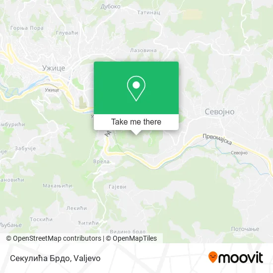 Секулића Брдо map